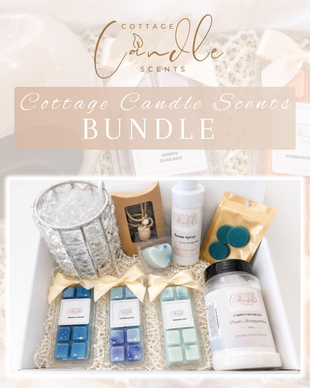 Cottage Candle Scents Bundle with electric burner